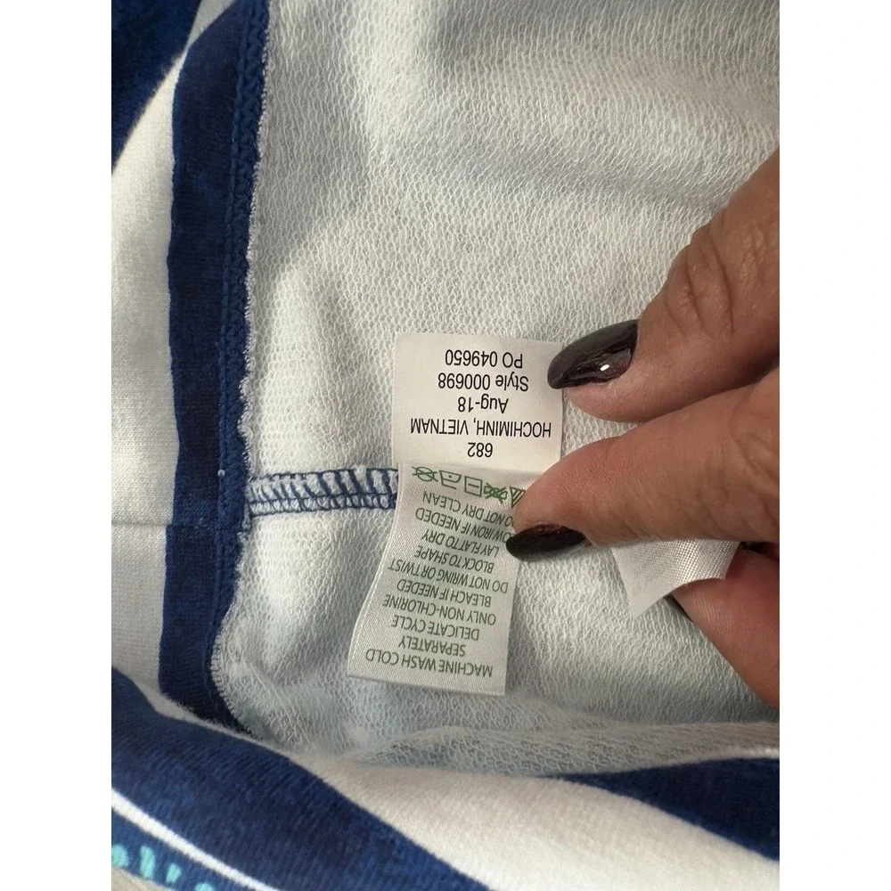 Lilly Pulitzer Women Dress Striped French Terry Navy White Blue Border Print M